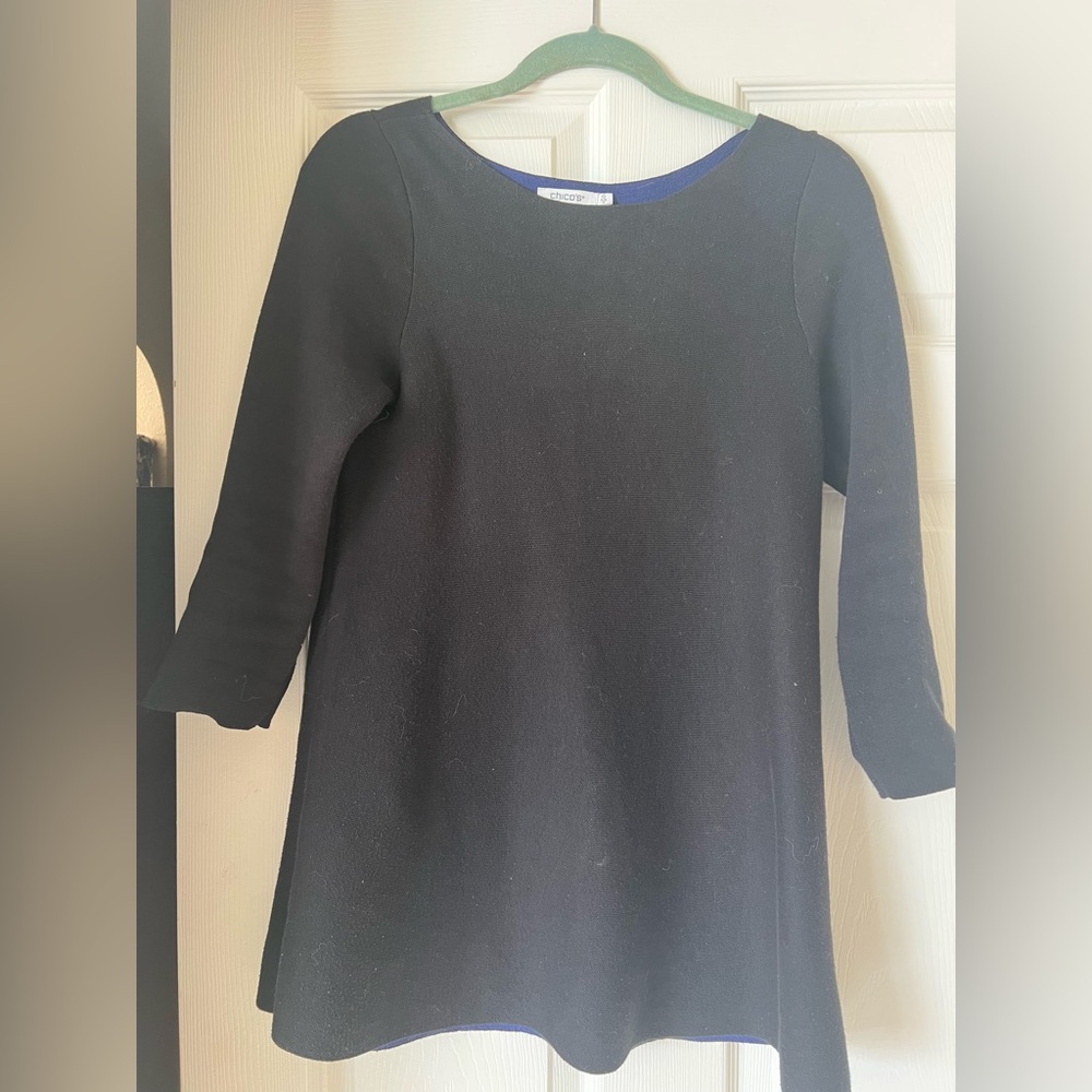Chicos Black Long Sleeve Sweater Tunic